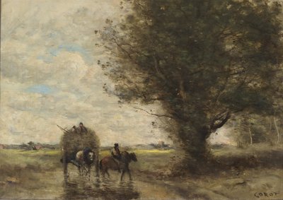 Hay Cart by Jean Baptiste Camille Corot